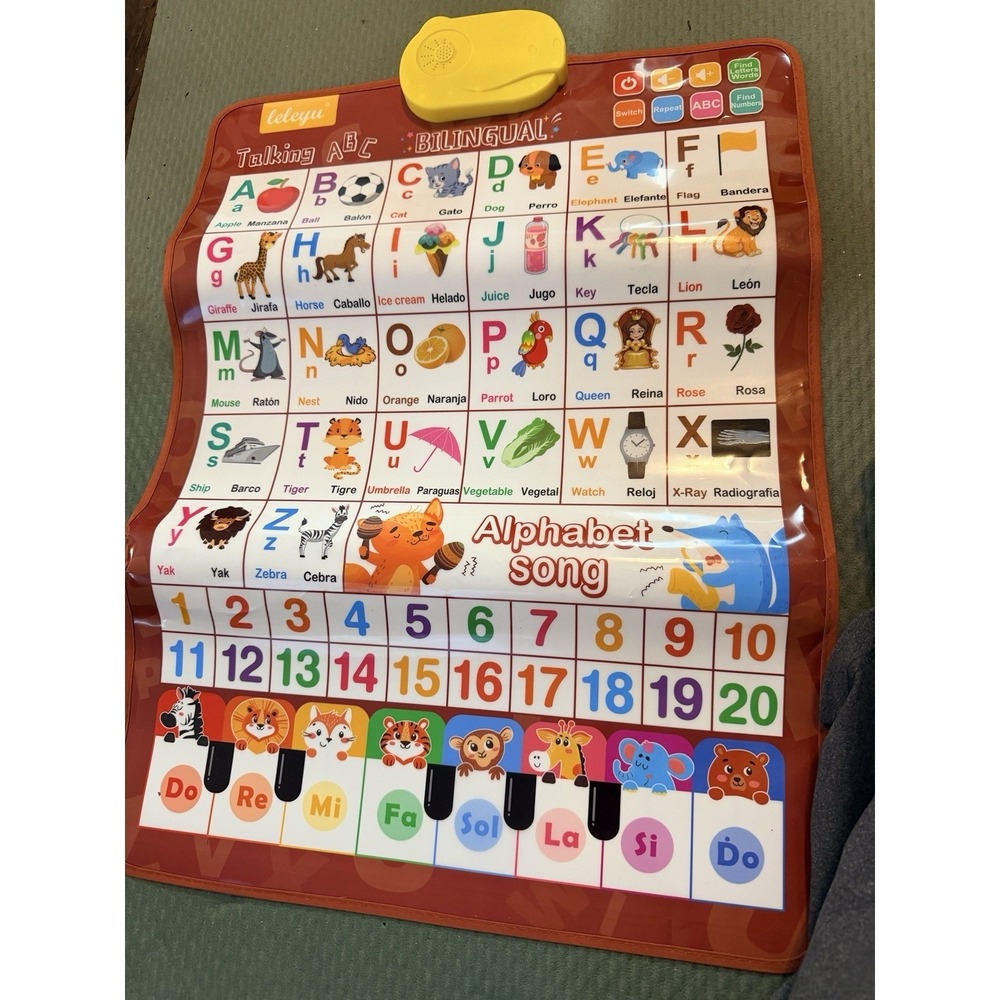 Bilingual Talking Poster ABC 123 Music Ineractive Toy  Kids 3+ Spanish English
